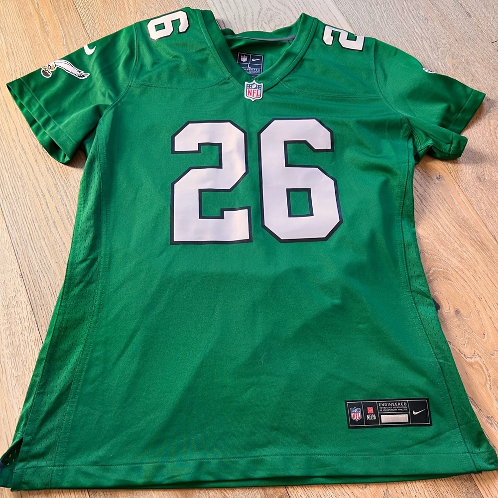 Youth Large throwback Saquon Barkley Jersey Nike Kelly Green NFL Jersey